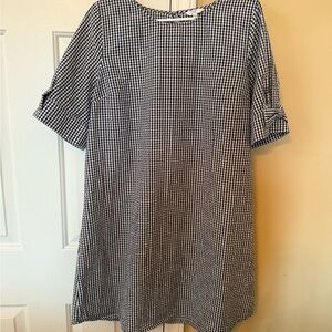 Crown & Ivy Navy and White Checkered Mini Dress